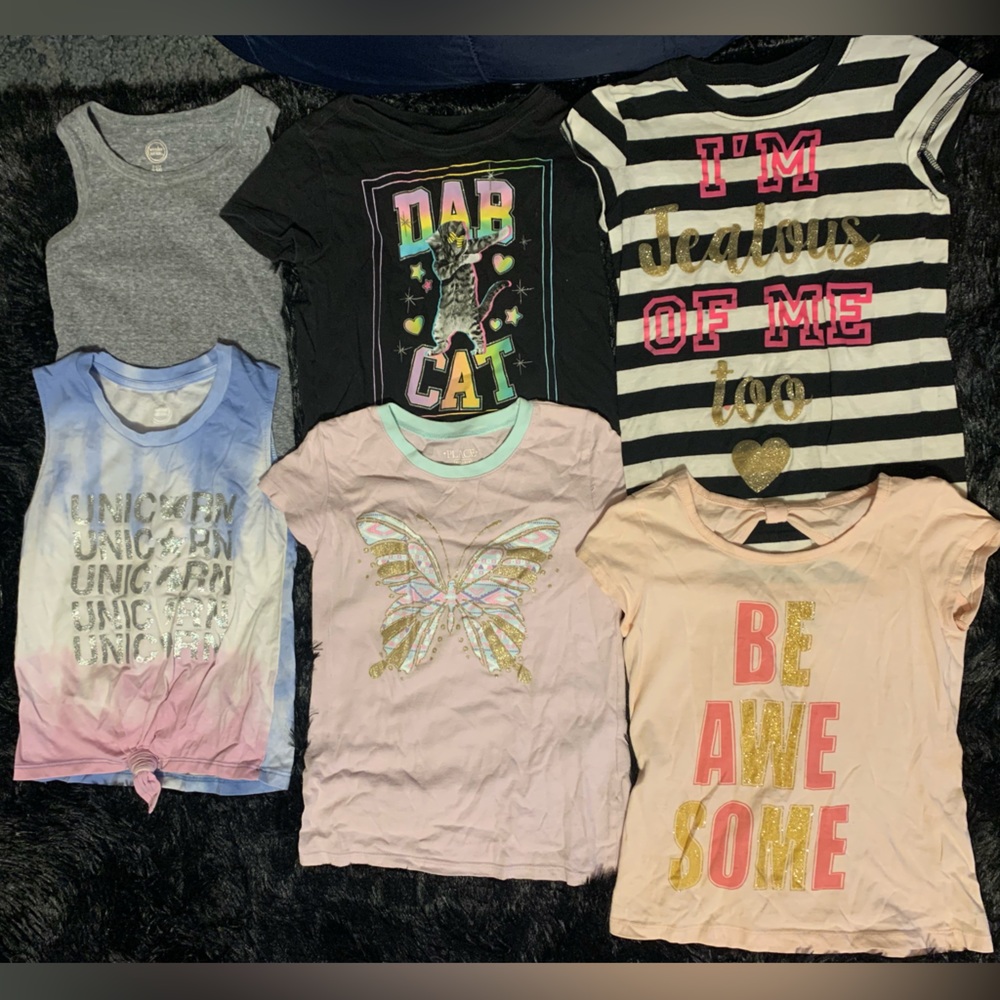 Lot of 6 Little girls size 6 shirts